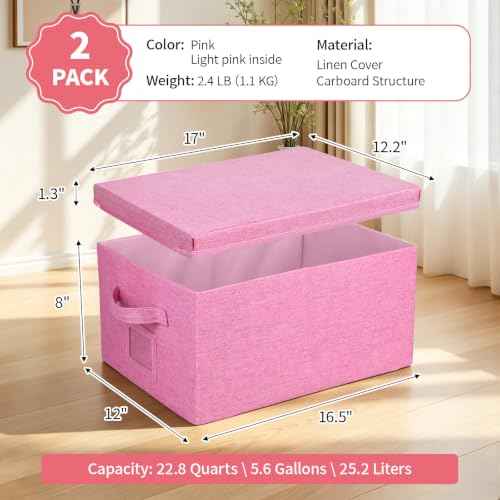 Storage Bins With Lids Closet Organizer Cabinet Box For Clothes (2 Count)