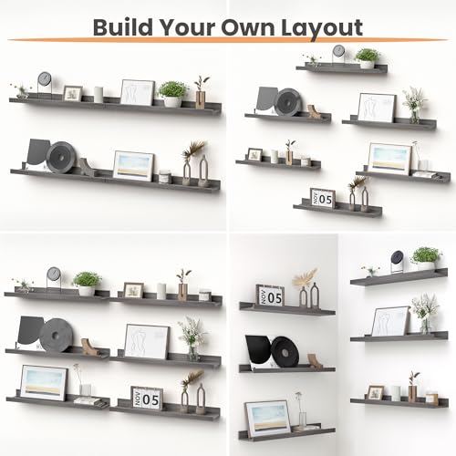Floating Shelves for Wall Decor and Storage (6 Count)