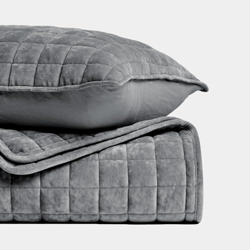 Channel Box Stitch Velvet Quilt Set