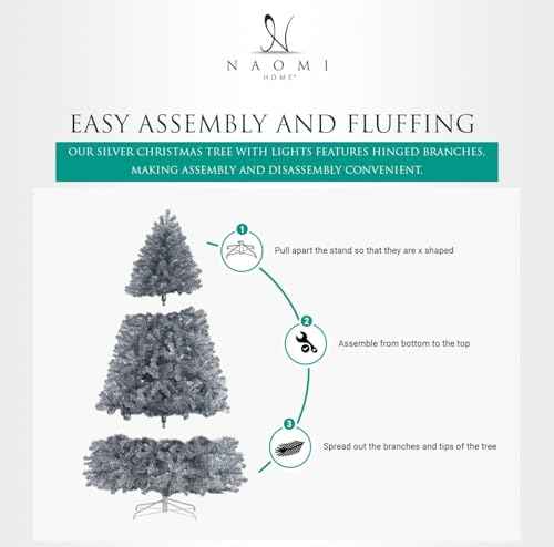 7.5ft Artificial Prelit Silver Christmas Tree