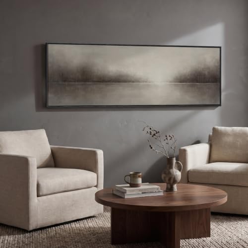 Large Framed Moody Abstract Landscape Wall Art for Living Room