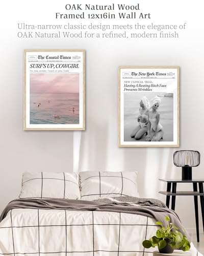 12x16in Surf’s Up Cowgirl Unframed Newspaper Wall Art