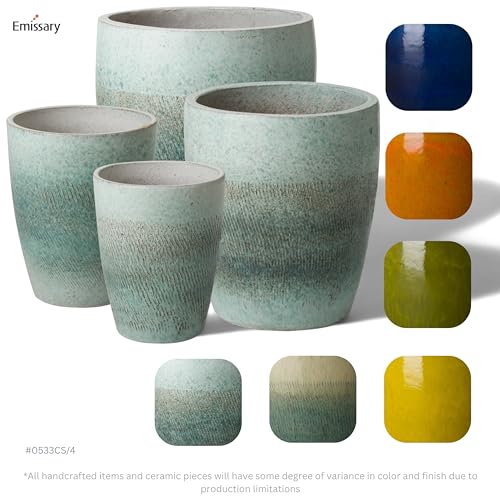 Bullet 14 in. Coastal Splash Ceramic Round Planter