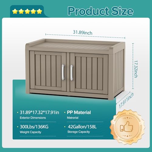 Shoe Cabinet Storage Bench Indoor Outdoor