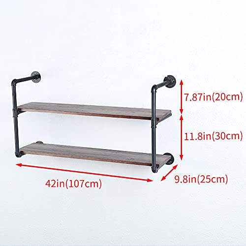 Industrial Pipe Shelves With Wood Planks
