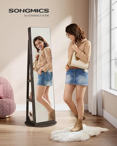 6 LEDs Mirror Jewelry Cabinet Organizer