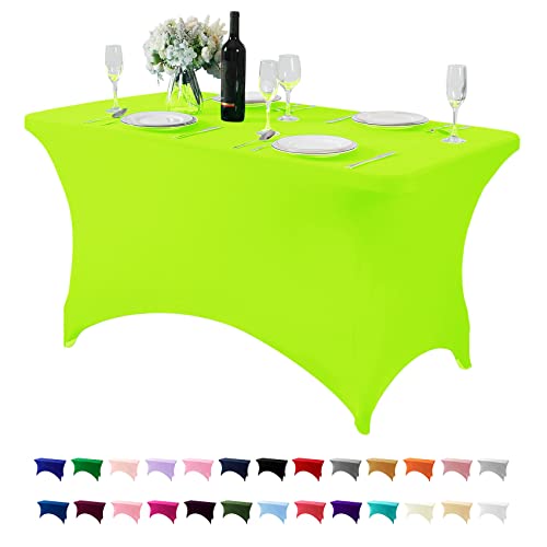 Spandex Table Cover for 4FT or 6ft or 8ft Table Universal Fitted Stretch Tablecloth for Party