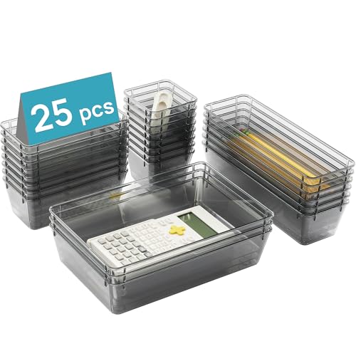 25 Pack Plastic Drawer Organizers with Non (25 Count)