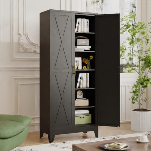 75.2" Tall Metal Kitchen Pantry Storage Cabinet