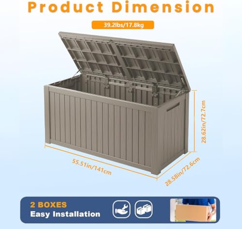 180 Gallon Outdoor Storage Box Waterproof