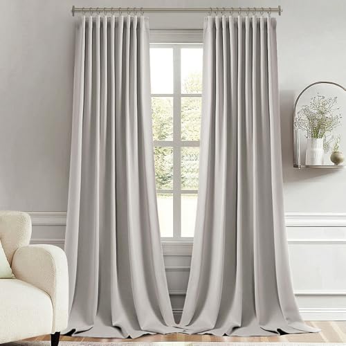 Cobblestone Back Tab Blackout Curtains 52x102 Inch Long 2 Panels Set (2 Count)