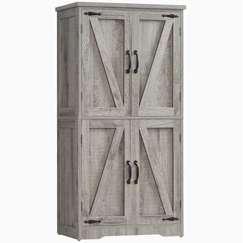 Farmhouse Storage Cabinet with 2 Adjustable Shelves