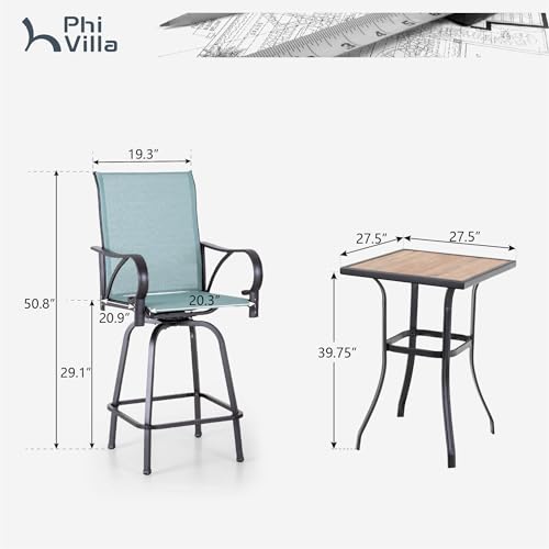 Bar Height Patio Table and Chairs 5 Piece