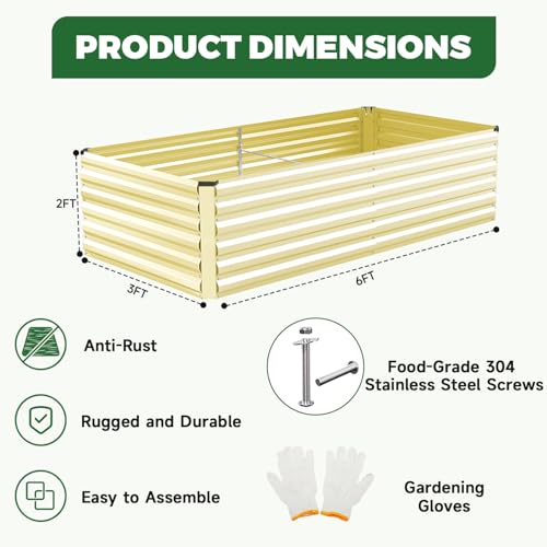 6x3x2ft Outdoor Metal Raised Garden Bed (2 Count)