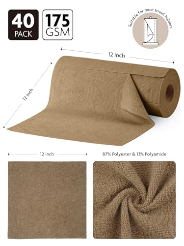 Microfiber Cleaning Cloth Roll (40 Count)