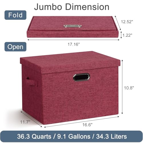 Storage Bins with Lids Fabric Closet Organizers Cubes Office Organization (3 Count)