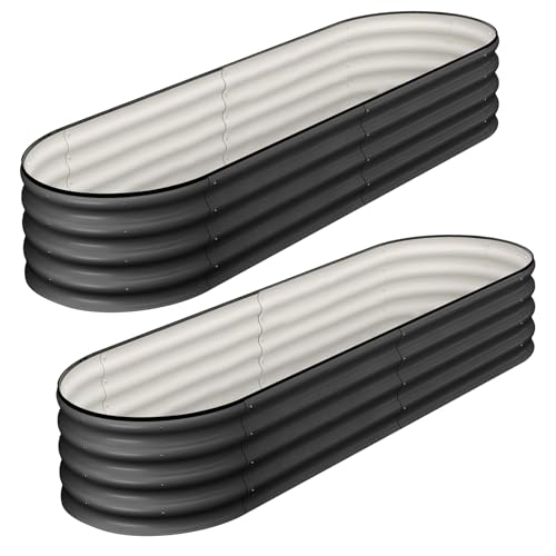 2 Pcs 4.5x2x1 ft Oval Raised Garden Bed (2 Count)