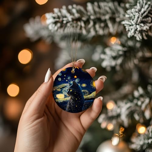 Black Cat Christmas Ornaments