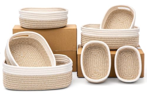 7 Piece Cotton Rope Woven Basket Set