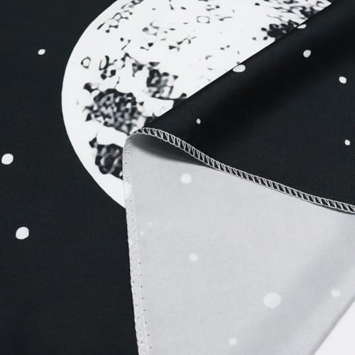 Black and White Mushroom Tapestry Fantasy Plant Floral Tapestries Moon Star Tapestries Starry Sky Tapestry Wall Hanging for Bedroom Decor