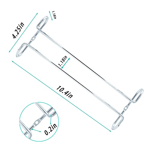 10 Inch Wine Glass Rack Under Cabinet Shelf Stemware Storage Hanging Hanger Organizer Glasses Holder with Drying Under Counter Metal for Kitchen and Bar Set of 4 Silver (4 Count)
