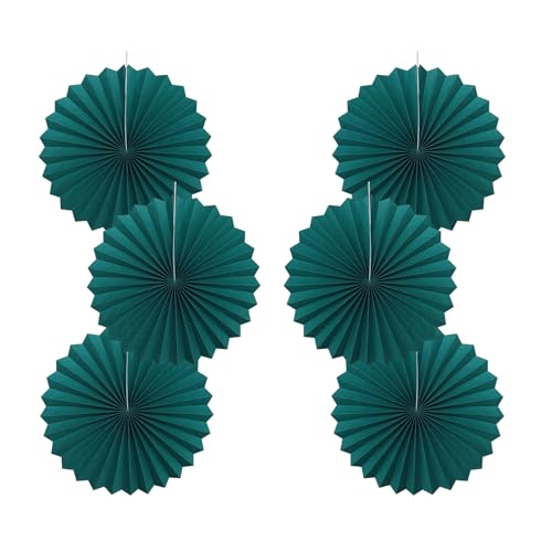 Green Birthday Decorations Dark Green Paper Fans Hanging Decoration 16in (30 Count)