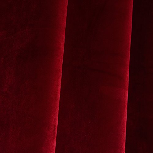 Set of 2 Classic Blackout Velvet Curtains Panels Home Theater Grommet Drapes Eyelet 52Wx96L