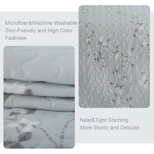 Reversible Boho Quilt King Size Light Blue