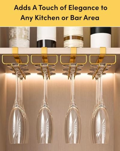 Gold Under Cabinet Wine Glass Holder (2 Count)