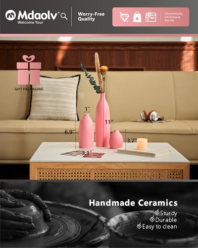 Matte Pink Vase Set of 3 (3 Count)