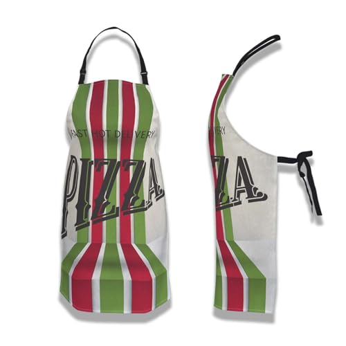 Cute Cooking Apron for Men Retro Pizza Pinafore Aprons for Women for Kitchen Cooking Restaurant BBQ Painting Crafting Gardening 27”