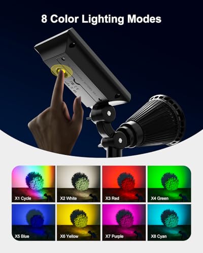 Color Change Solar Spot Light Outdoor Waterproof RGB Halloween Decor