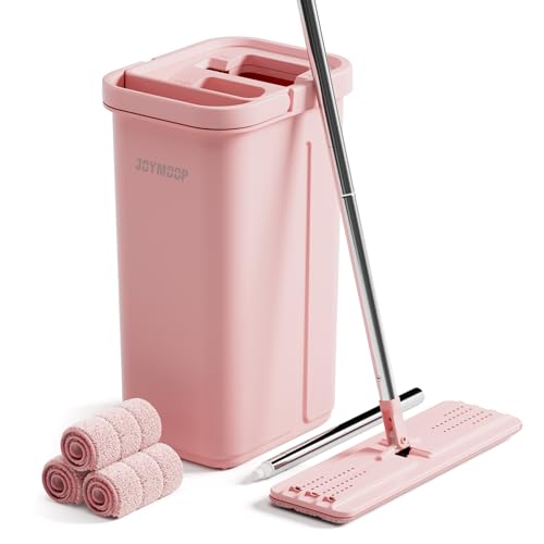 Pink Mop and Bucket with Wringer Set for Home