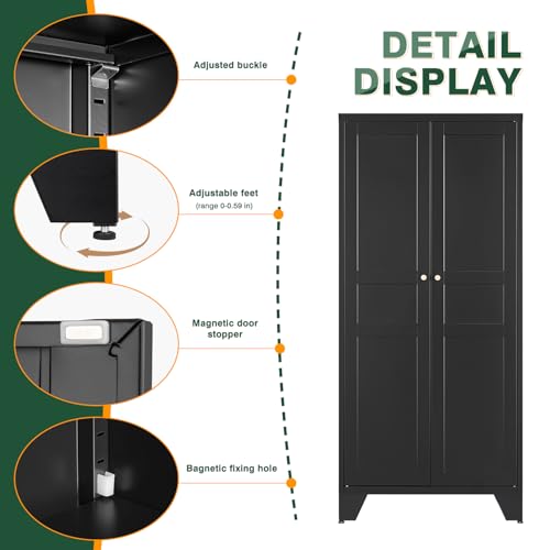 Black Storage Cabinet with Feets