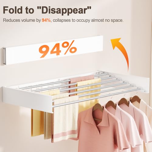 Wall Mounted Clothes Drying Rack Folding Indoor