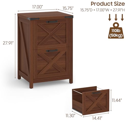Vertical File Cabinet with 2 Drawers for Home Office