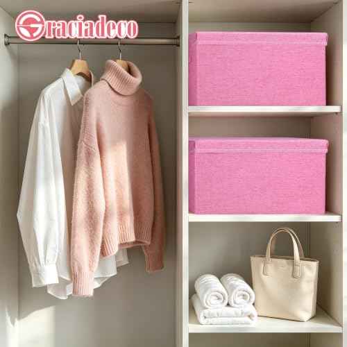 Storage Bins With Lids Closet Organizer Cabinet Box For Clothes (2 Count)