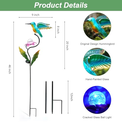 46 Inch Solar Hummingbird Lights
