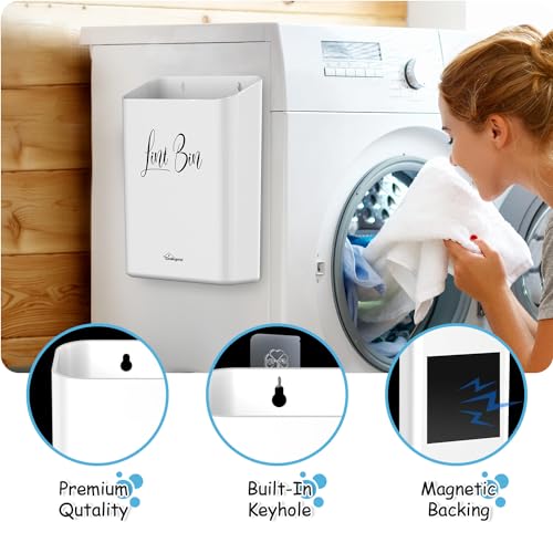 Magnetic Lint Bin for Laundry Room with Dryer Lint Brush