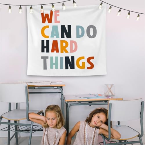 We Can Do Hard Things Inspirational Tapestry