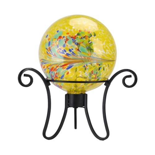 10" Gazing Ball Glass Reflective Garden Globe for Outdoor Decor