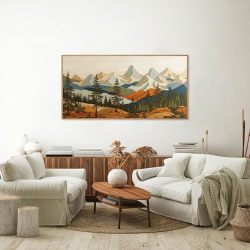 Vintage Mountains Framed Canvas Wall Art