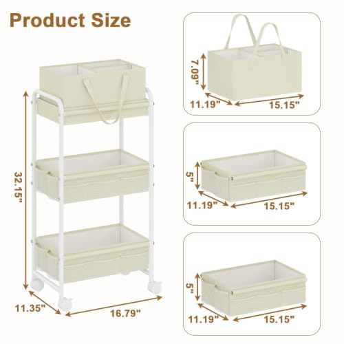 2 in 1 Baby Diaper Organizer with Diaper Caddy Basket