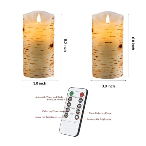 Flameless Battery Operated LED Candles 3D Wick Remote Control 24 (2 Count)