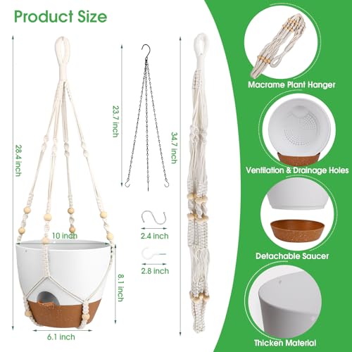 Hanging Planters for Indoor Outdoor Plants (2 Count)