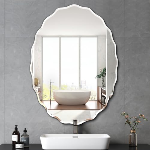 28.4x40 Inch Frameless Oval Wall Mirror for Bathroom Sink