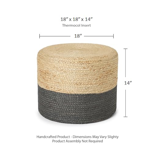 Jute Braided Pouf Ottoman