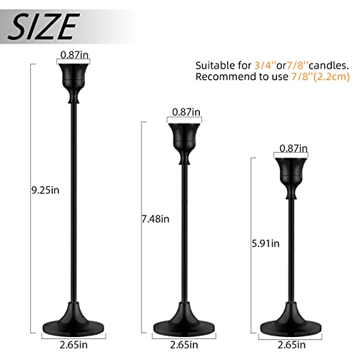 Black Taper Candle Holders Set of 6 (6 Count)