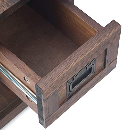 Monroe 14" Wide Solid Wood End Table in Charcoal Brown