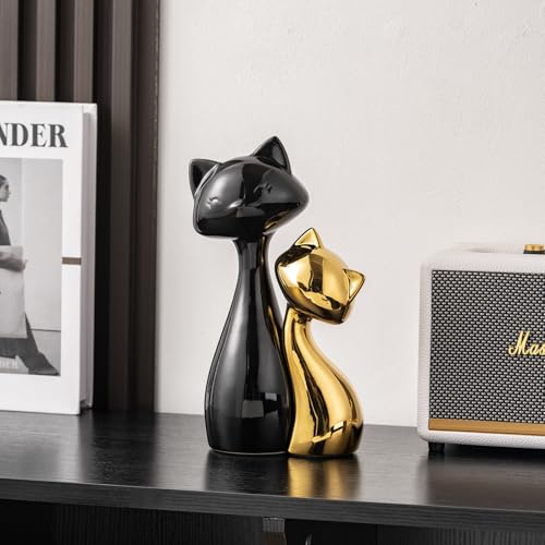 Ceramic Cat Statue Set
